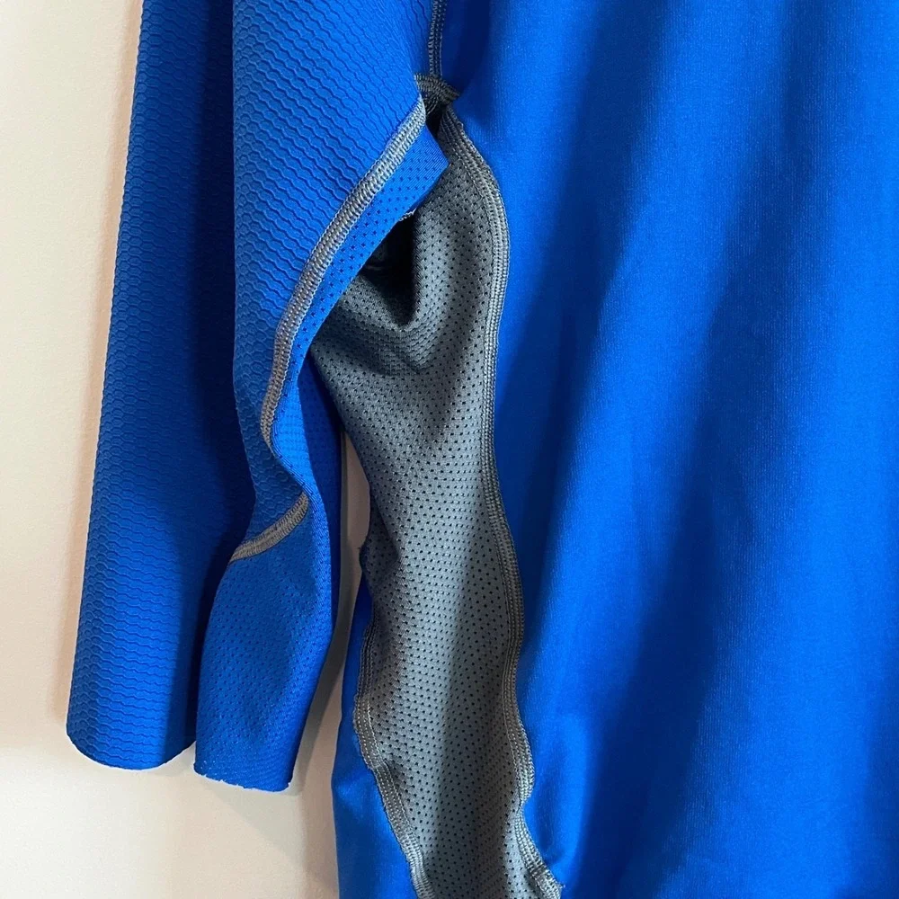 Nike Pro Combat Dri-FIT Cut Off Sleeve Compression Shirt Blue Grey Mens Large